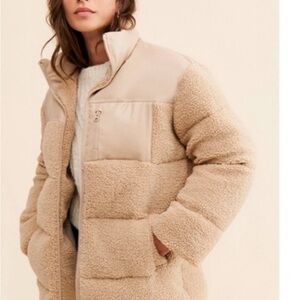 If By Sea- (Anthropology) Tan Sherpa Fleece Jacket